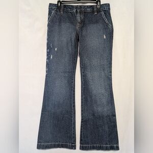 Choice Calvin Klein Dark Blue Flare Low Rise Embroidered Jeans Size 29